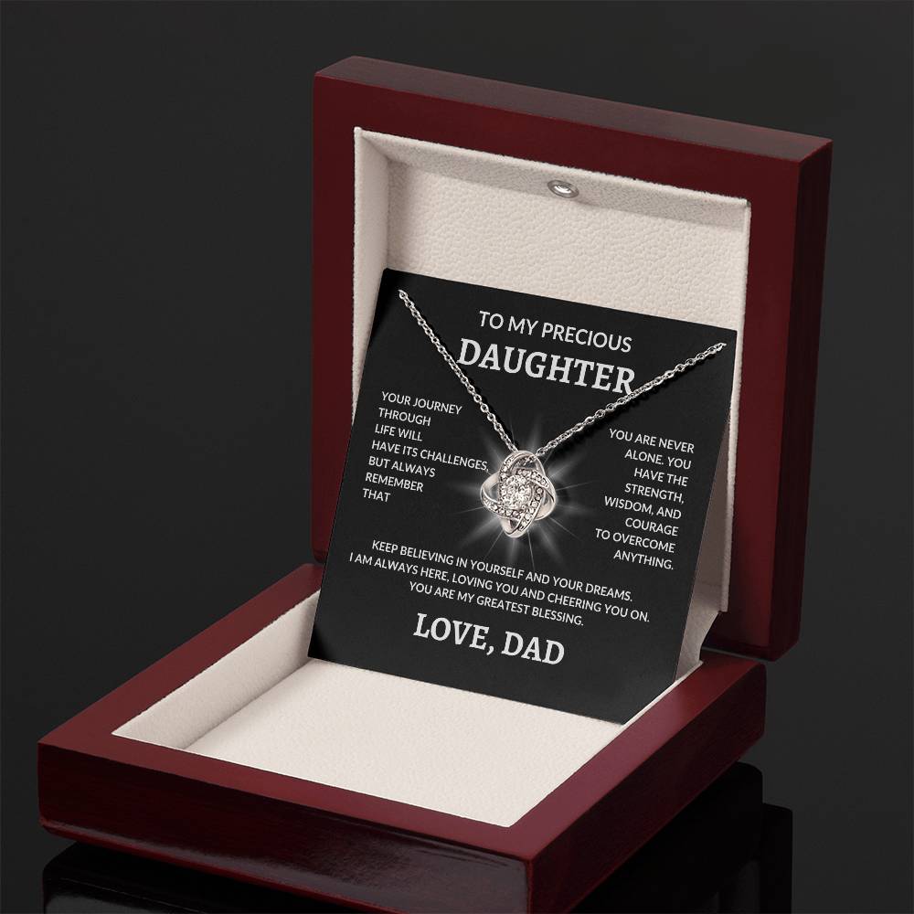 To My Precious Daughter From Dad | Love Knot Necklace