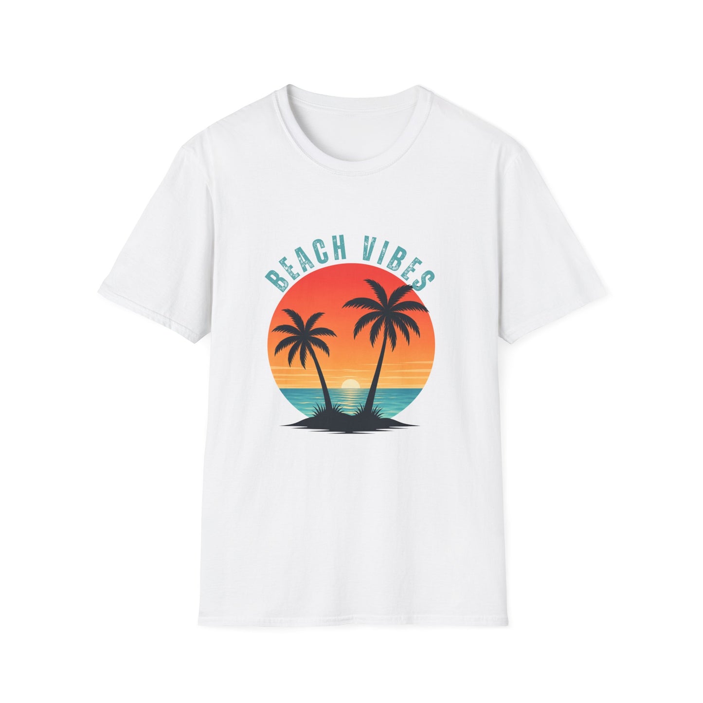 Beach Vibes T-Shirt – Retro Sunset Palm Tee