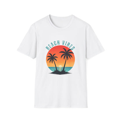 Beach Vibes T-Shirt – Retro Sunset Palm Tee