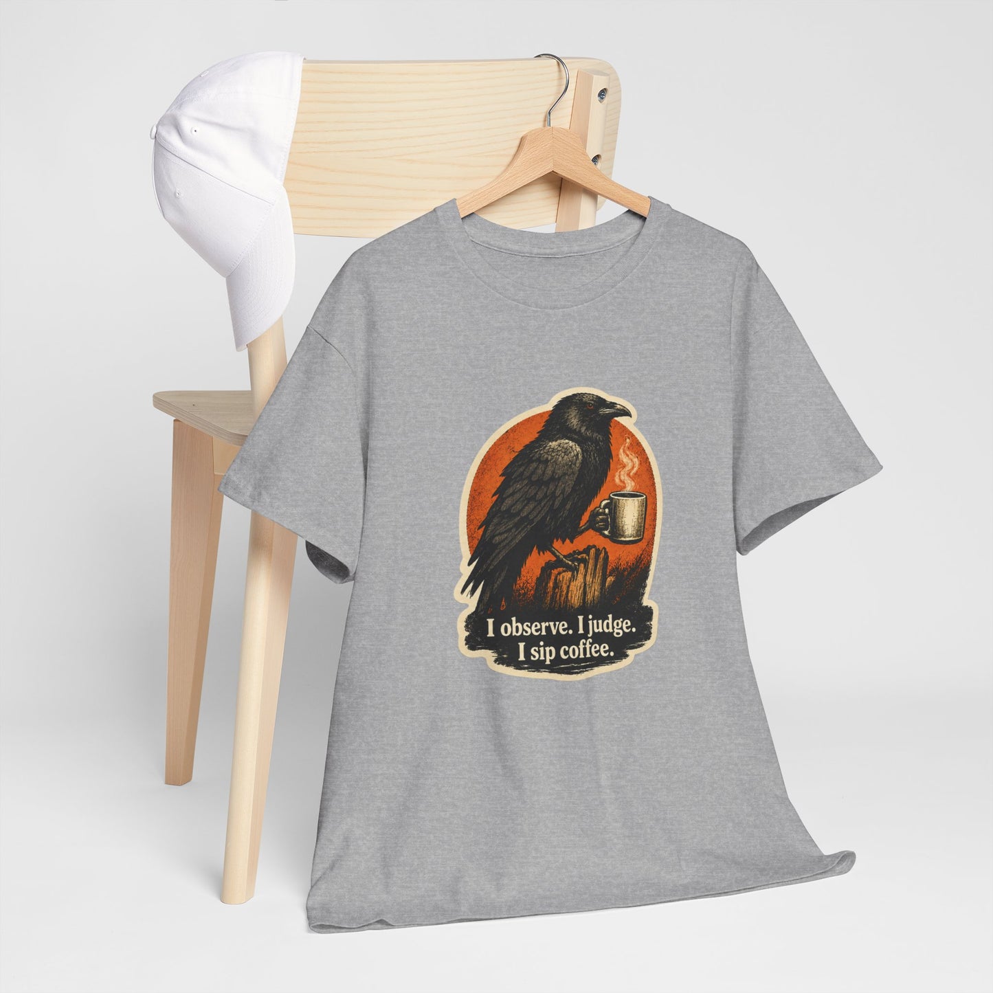 Raven Lovers | "I observe. I judge. I sip coffee." Graphic T-Shirt