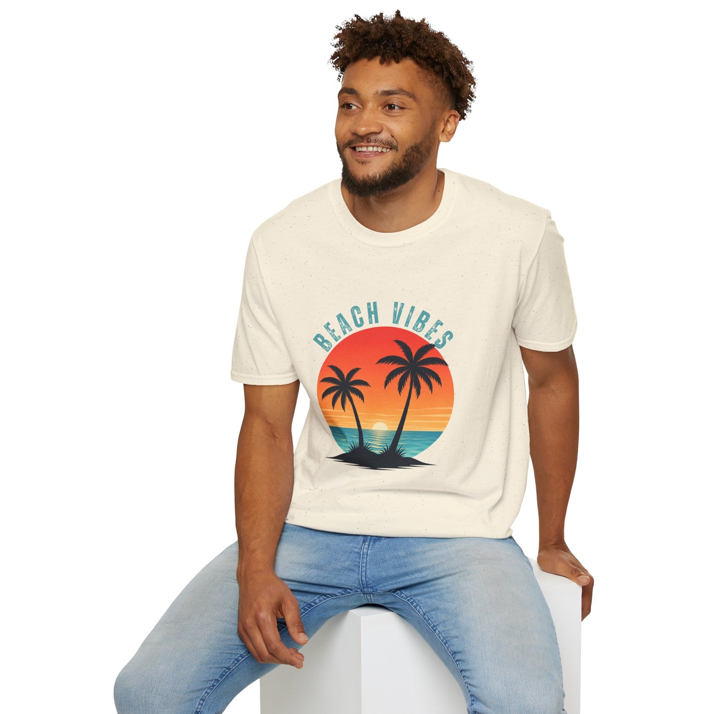 Beach Vibes T-Shirt – Retro Sunset Palm Tee