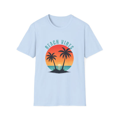 Beach Vibes T-Shirt – Retro Sunset Palm Tee