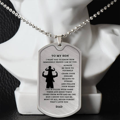 To My Son | From Dad | Dog Tags | Keepsake