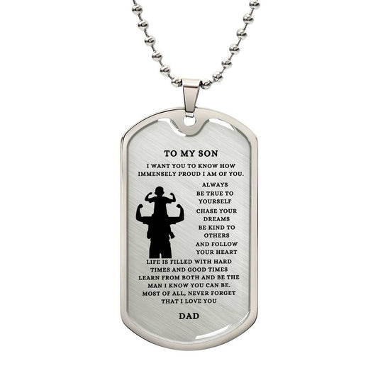 To My Son | From Dad | Dog Tags | Keepsake