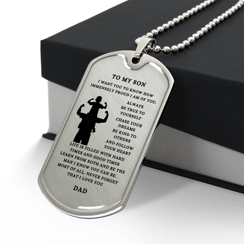 To My Son | From Dad | Dog Tags | Keepsake