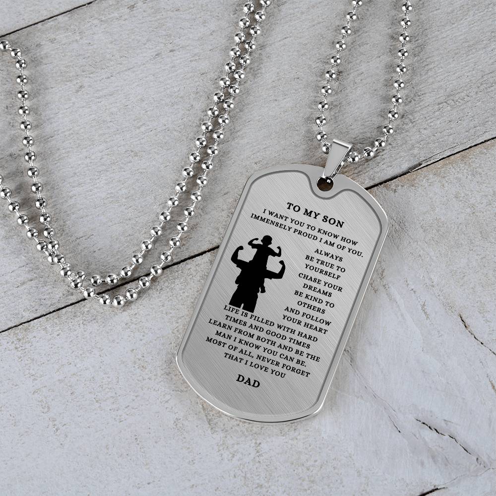 To My Son | From Dad | Dog Tags | Keepsake