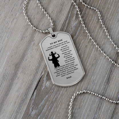 To My Son | From Dad | Dog Tags | Keepsake