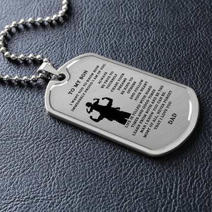 To My Son | From Dad | Dog Tags | Keepsake