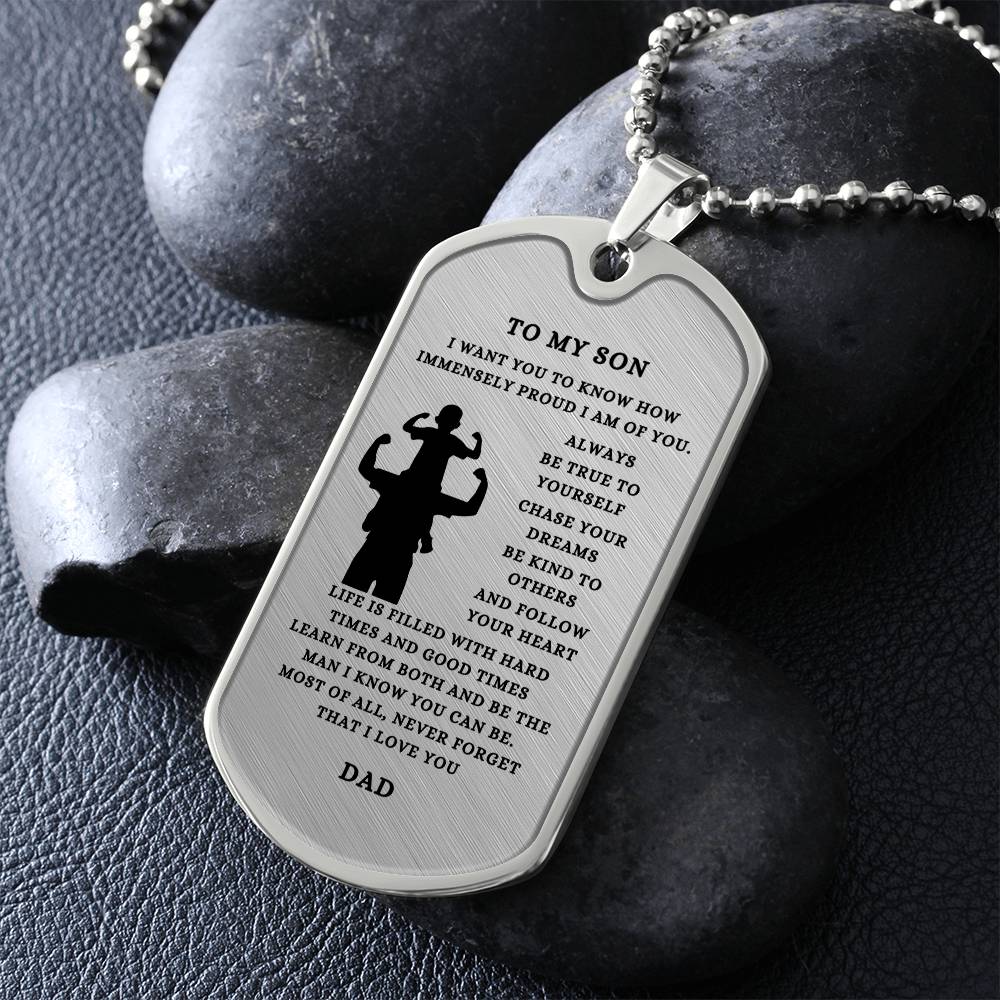 To My Son | From Dad | Dog Tags | Keepsake