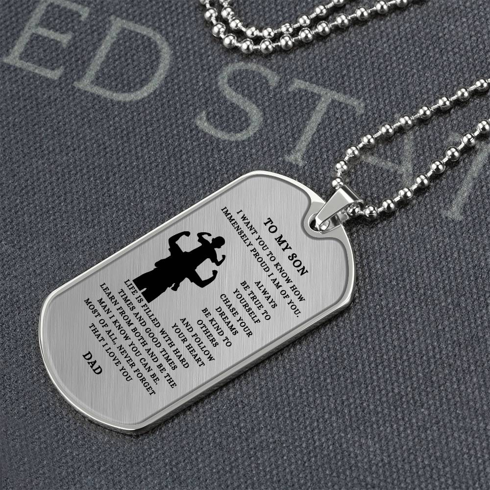 To My Son | From Dad | Dog Tags | Keepsake