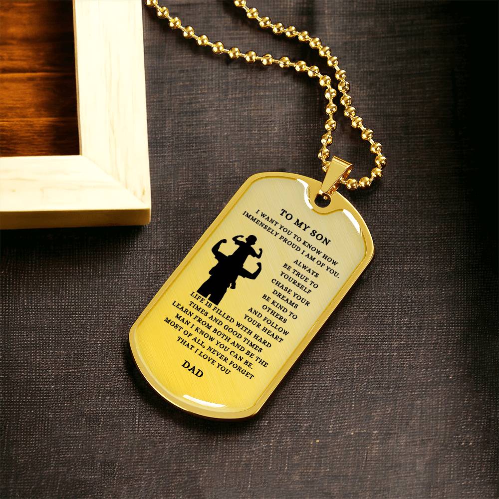 To My Son | From Dad | Dog Tags | Keepsake