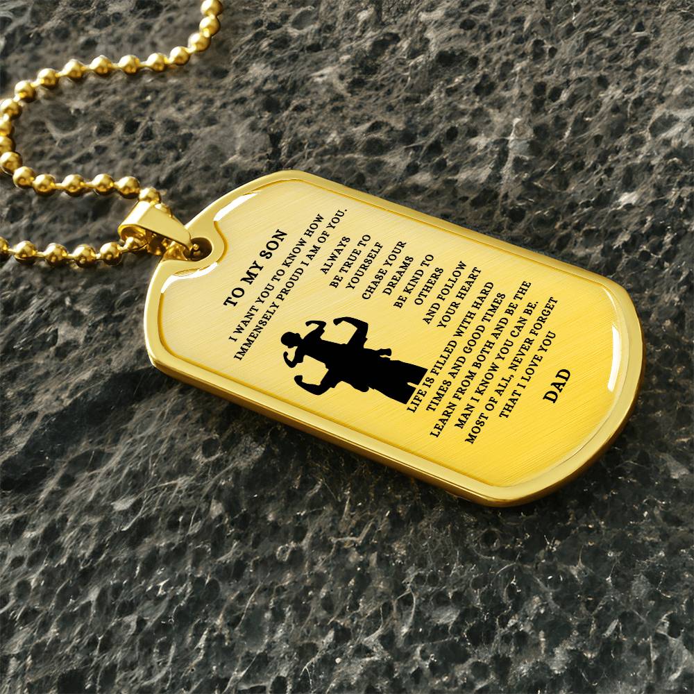 To My Son | From Dad | Dog Tags | Keepsake