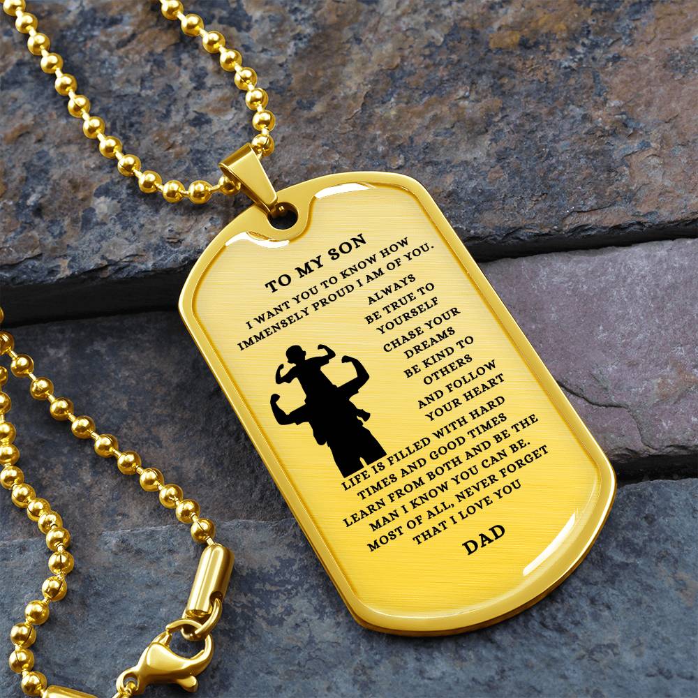 To My Son | From Dad | Dog Tags | Keepsake