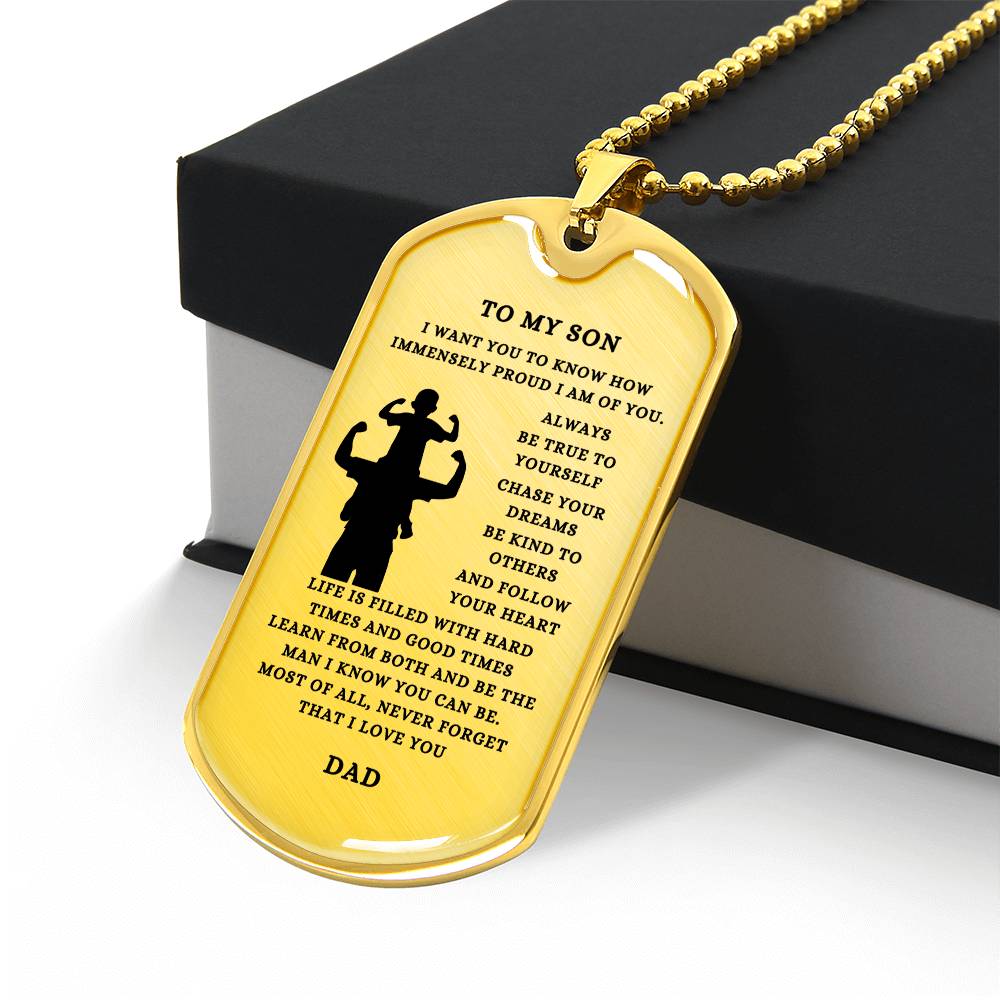 To My Son | From Dad | Dog Tags | Keepsake