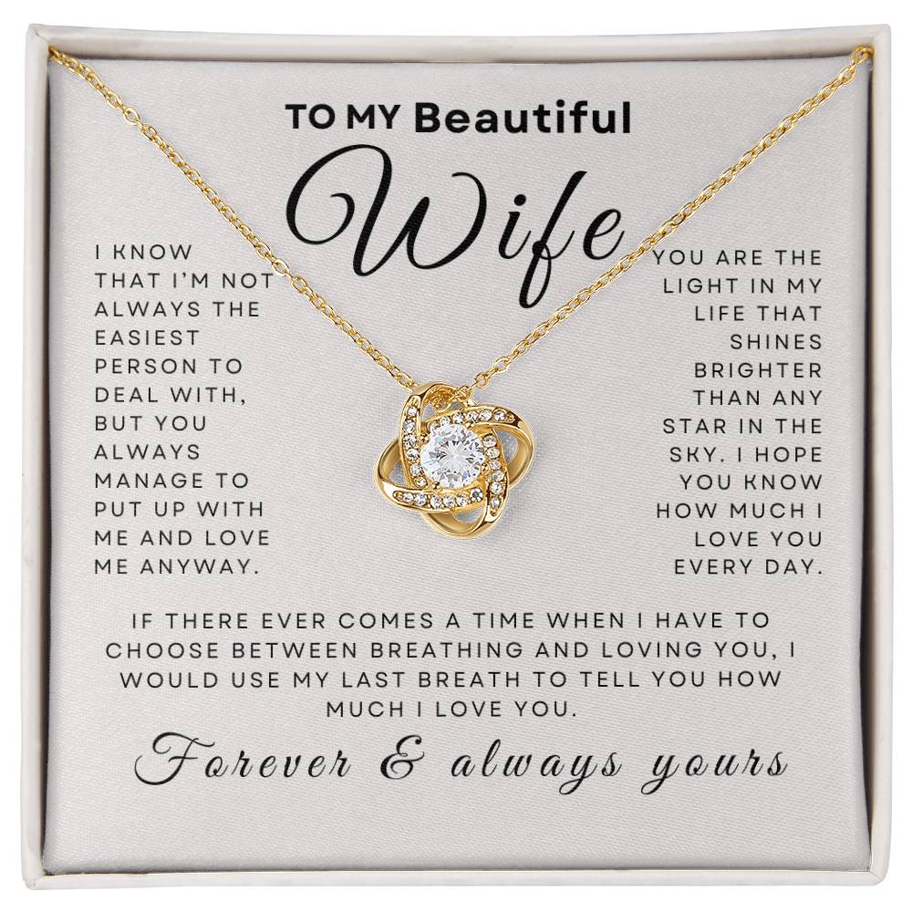 To My Beautiful Wife | Love Knot Necklace | Gifts for Wife