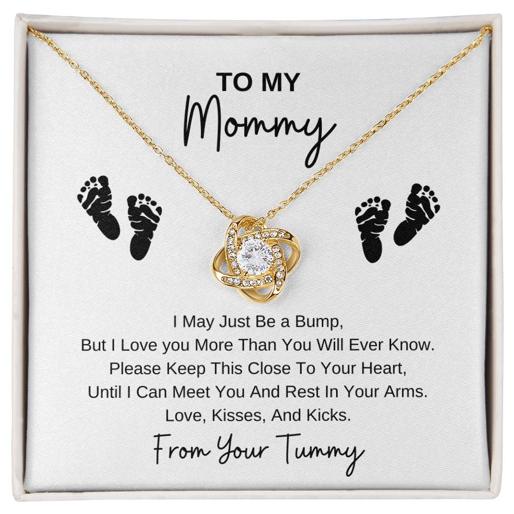 Mommy To Be | Baby Feet | Love Knot Necklace | Great Gifts