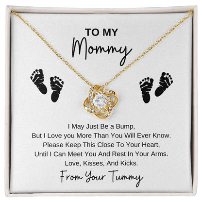 Mommy To Be | Baby Feet | Love Knot Necklace | Great Gifts