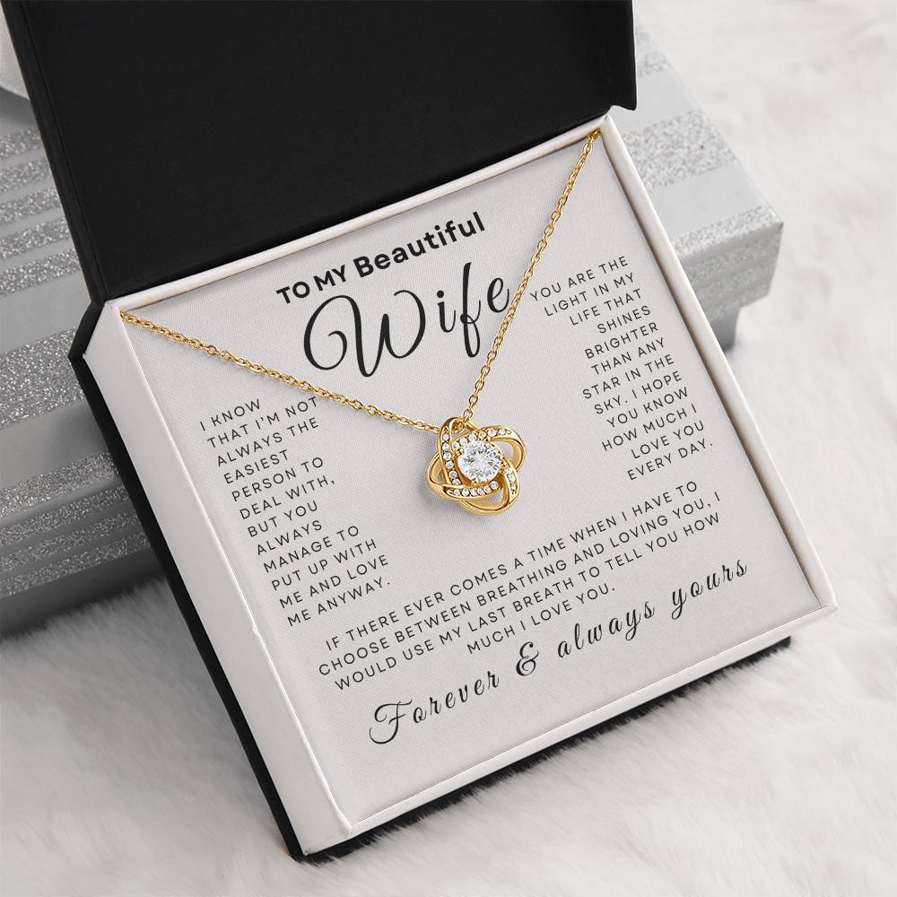 To My Beautiful Wife | Love Knot Necklace | Gifts for Wife