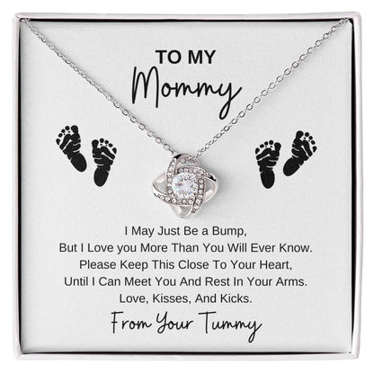 Mommy To Be | Baby Feet | Love Knot Necklace | Great Gifts