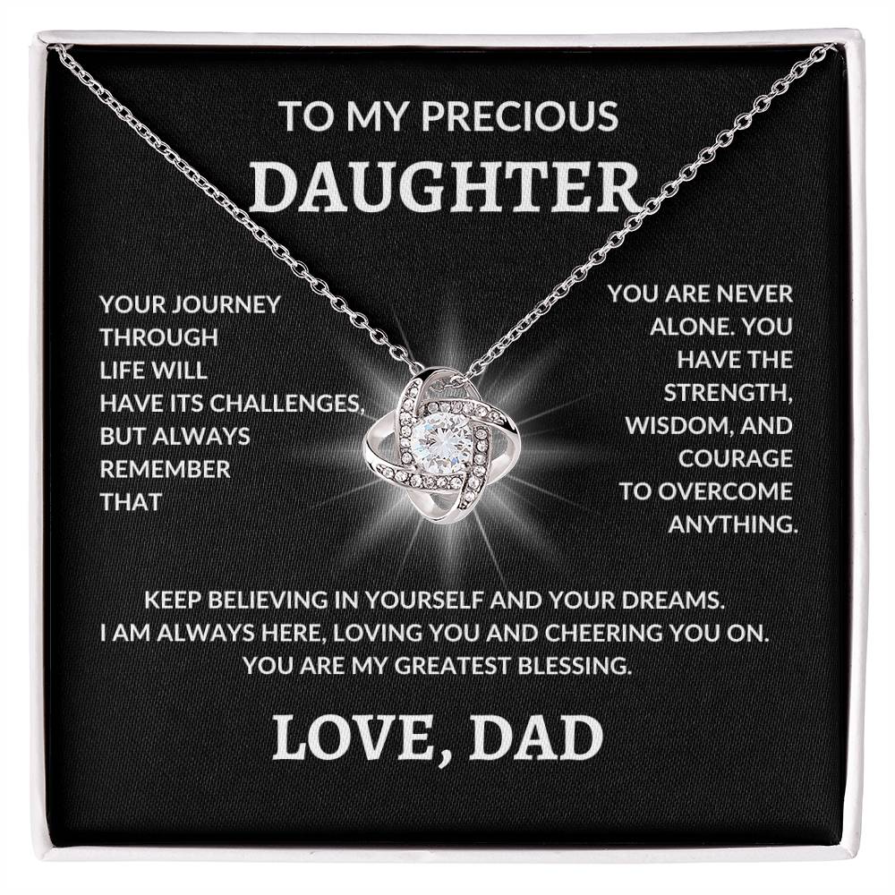 To My Precious Daughter From Dad | Love Knot Necklace