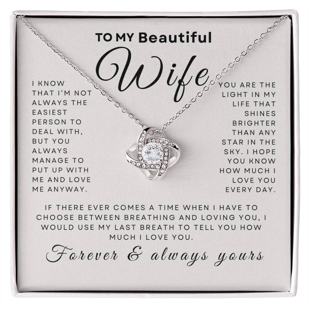 To My Beautiful Wife | Love Knot Necklace | Gifts for Wife