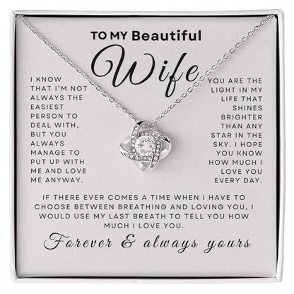 To My Beautiful Wife | Love Knot Necklace | Gifts for Wife