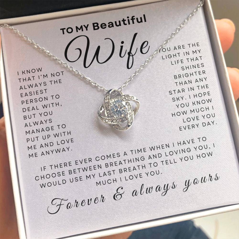 To My Beautiful Wife | Love Knot Necklace | Gifts for Wife