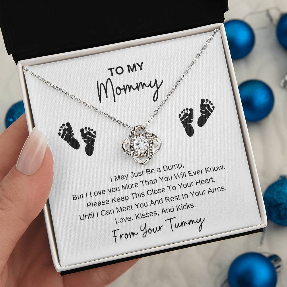 Mommy To Be | Baby Feet | Love Knot Necklace | Great Gifts