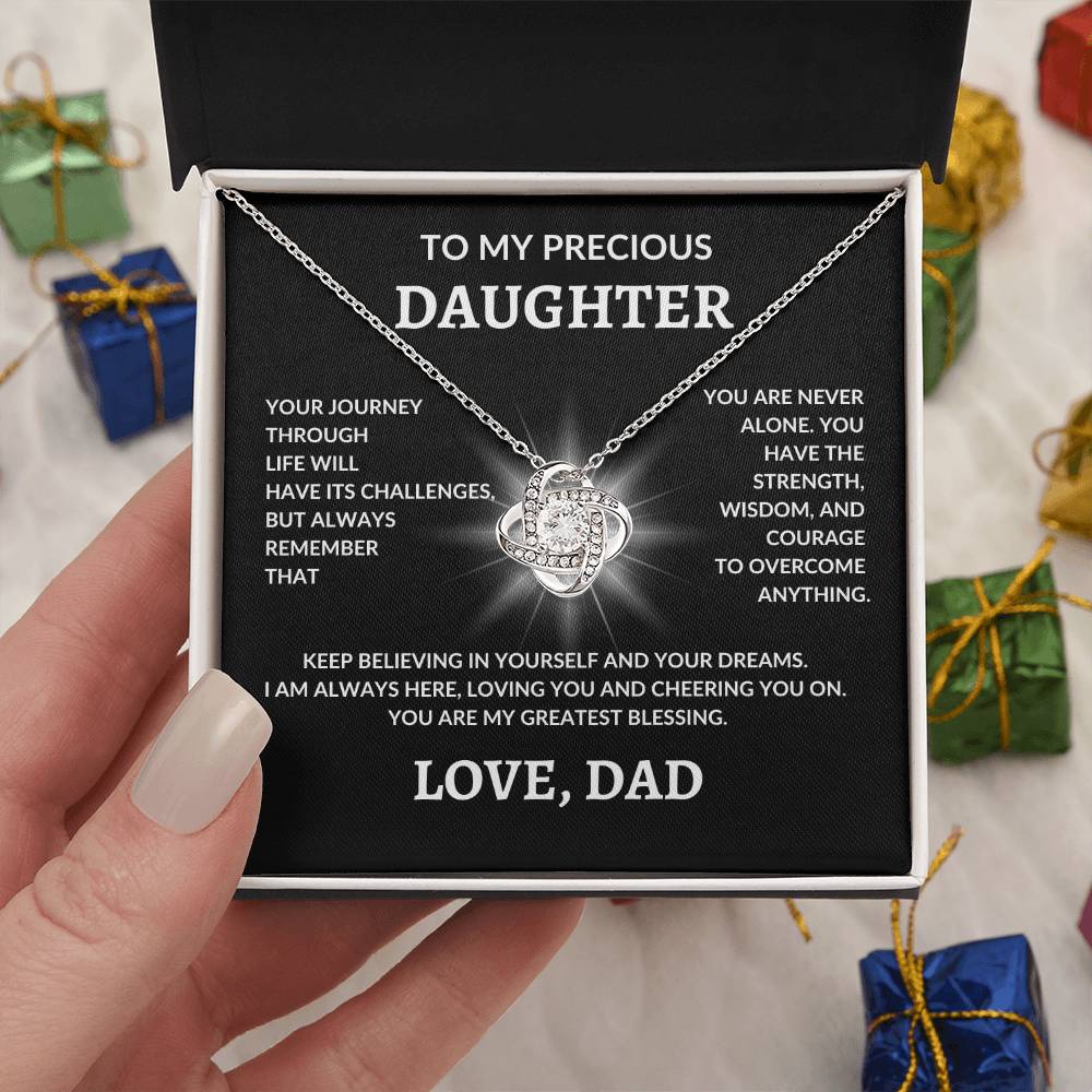 To My Precious Daughter From Dad | Love Knot Necklace