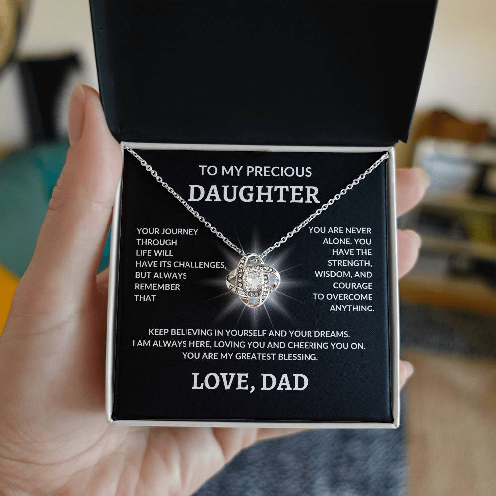 To My Precious Daughter From Dad | Love Knot Necklace