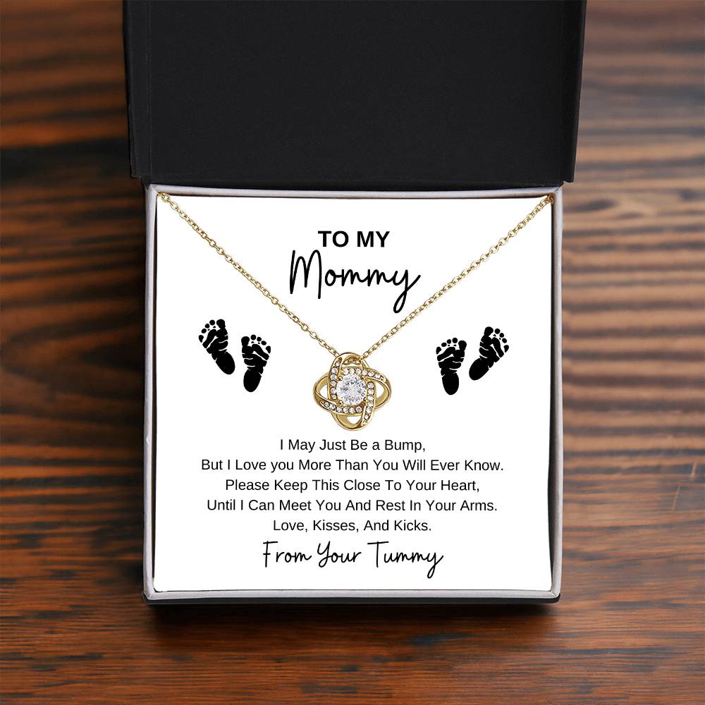 Mommy To Be | Baby Feet | Love Knot Necklace | Great Gifts