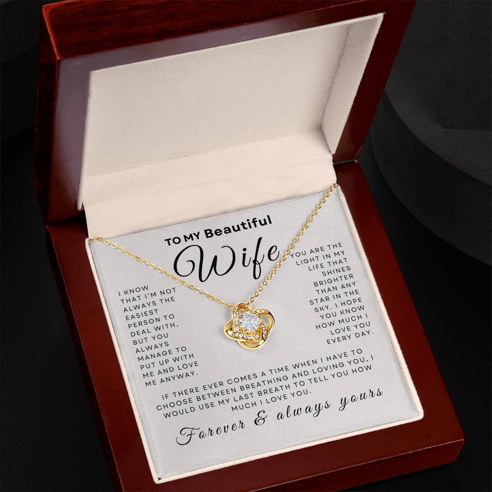 To My Beautiful Wife | Love Knot Necklace | Gifts for Wife