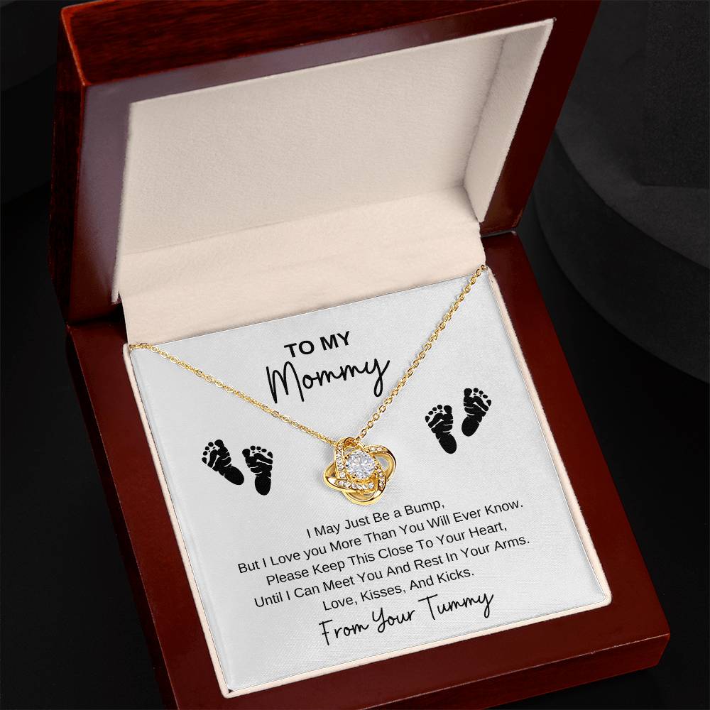 Mommy To Be | Baby Feet | Love Knot Necklace | Great Gifts