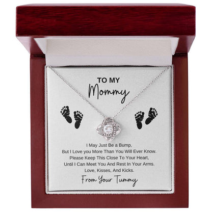 Mommy To Be | Baby Feet | Love Knot Necklace | Great Gifts