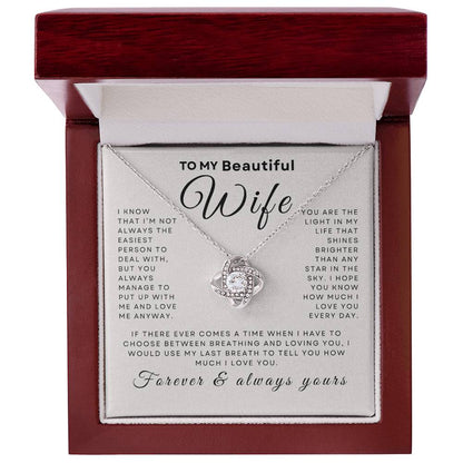 To My Beautiful Wife | Love Knot Necklace | Gifts for Wife