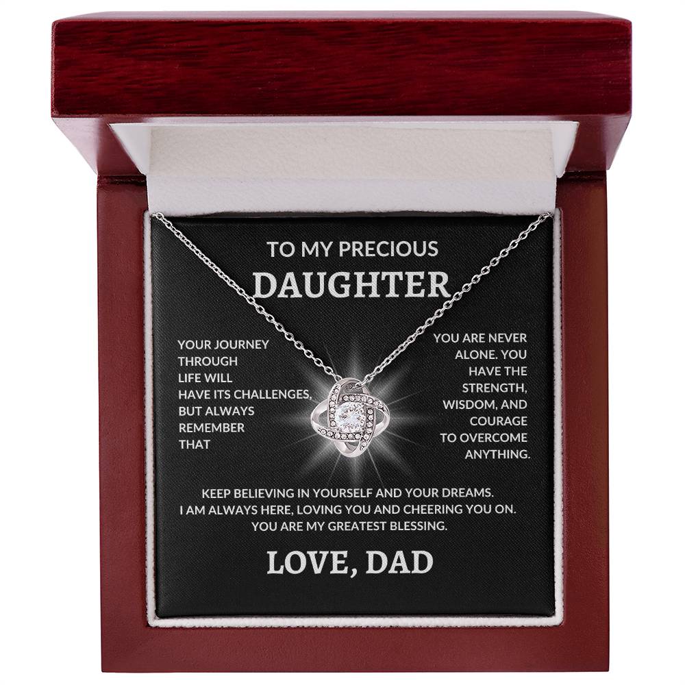 To My Precious Daughter From Dad | Love Knot Necklace