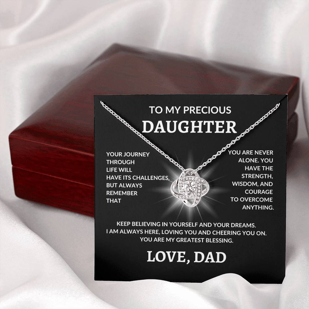 To My Precious Daughter From Dad | Love Knot Necklace