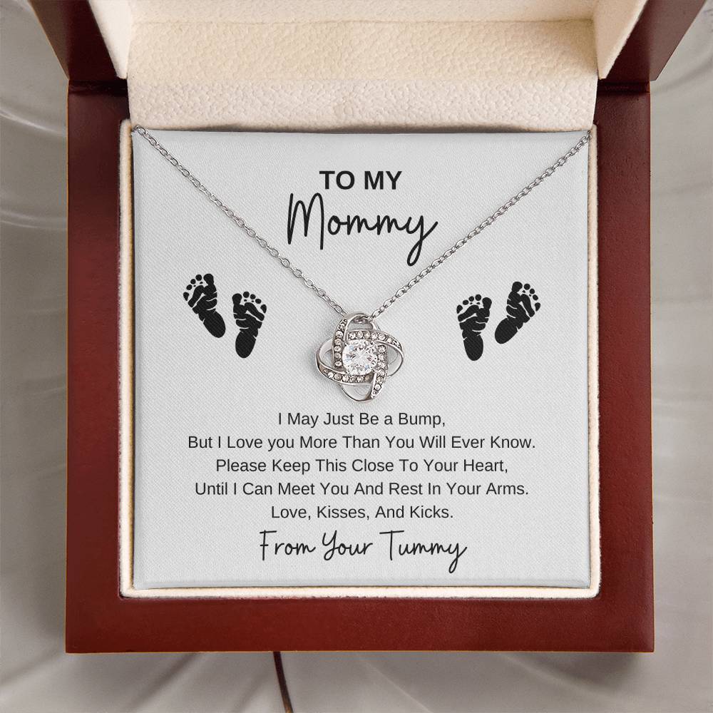 Mommy To Be | Baby Feet | Love Knot Necklace | Great Gifts