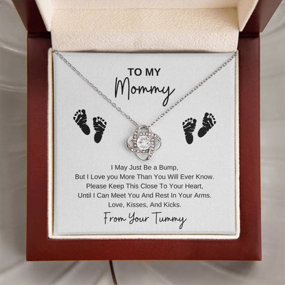 Mommy To Be | Baby Feet | Love Knot Necklace | Great Gifts