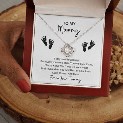 Mommy To Be | Baby Feet | Love Knot Necklace | Great Gifts