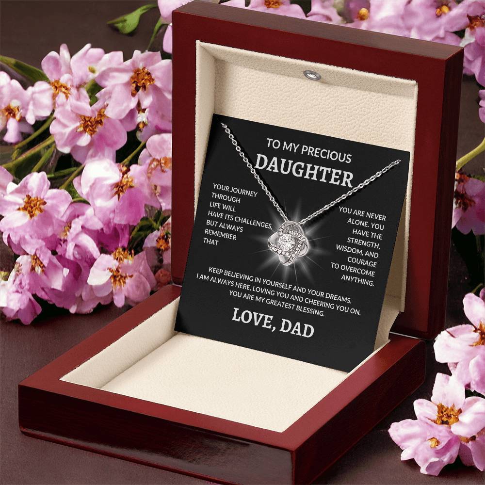 To My Precious Daughter From Dad | Love Knot Necklace