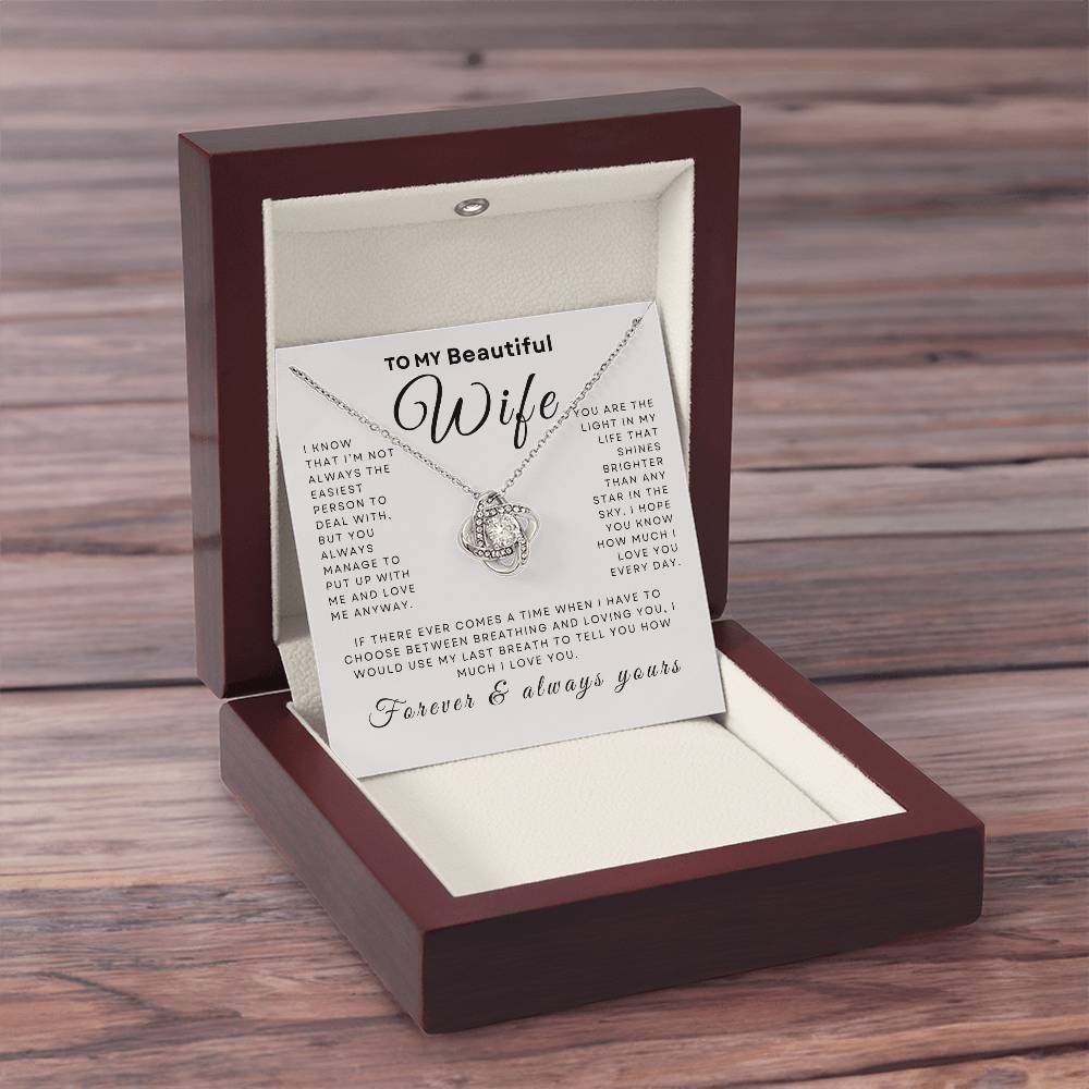 To My Beautiful Wife | Love Knot Necklace | Gifts for Wife